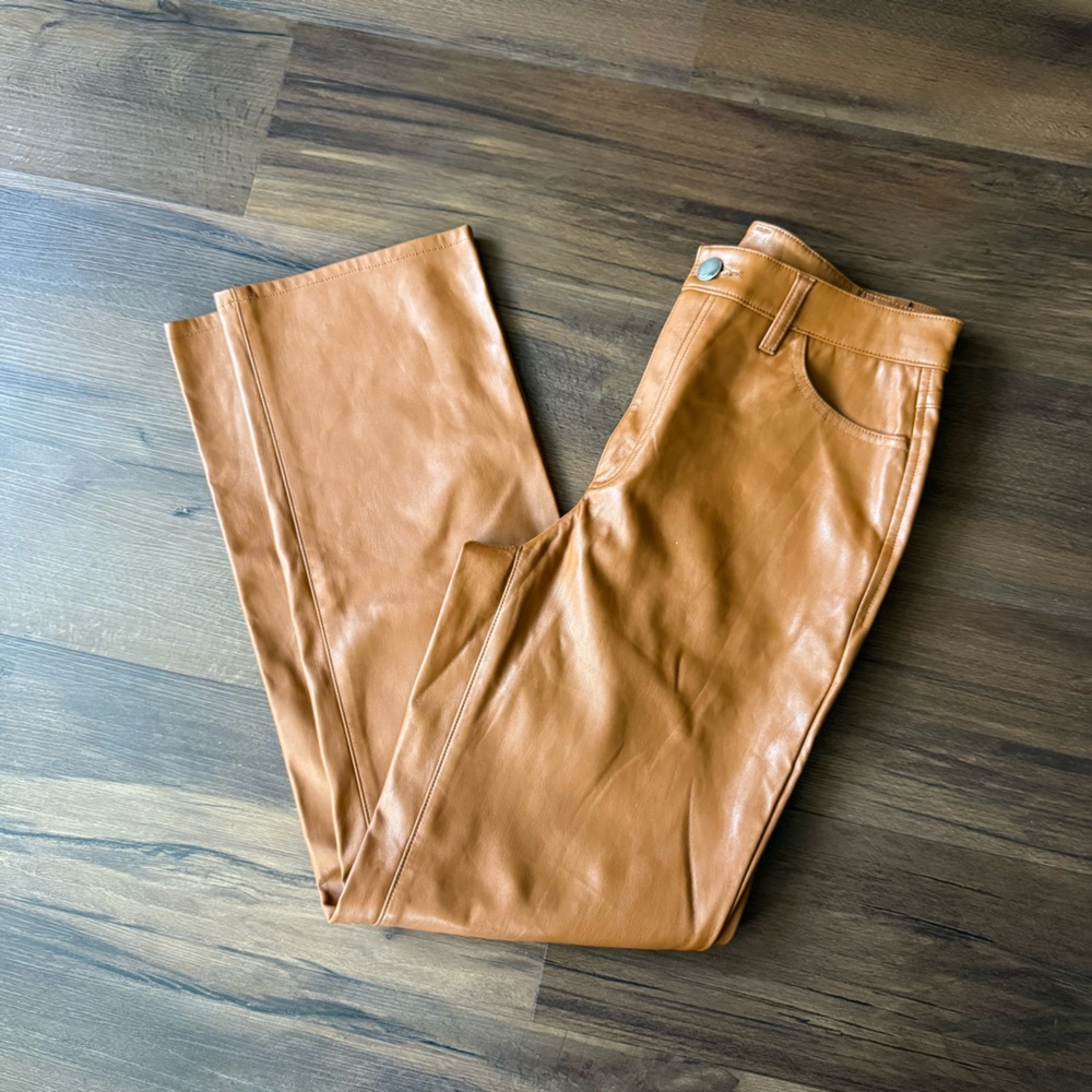 Inc. Brown Faux Leather Pants
